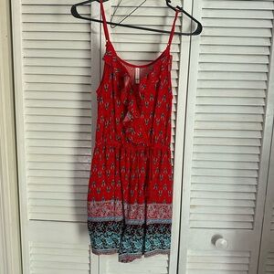 Xhilaration Red and Blue Sleeveless romper